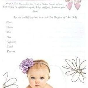 SF Imports My Baptism Girls Themed Invitations Religious Party Supplies 8 Count